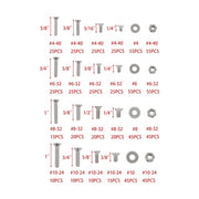 DURAFORCE 720pcs Nuts And Bolts Assortment Kit Machine Screws #6-32 #8-32 #10-24 #1/4-20
