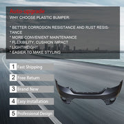 DURAFORCE Front Bumper Cover Fit For 2011-2018 Dodge Journey with Fog Lamp Holes Black