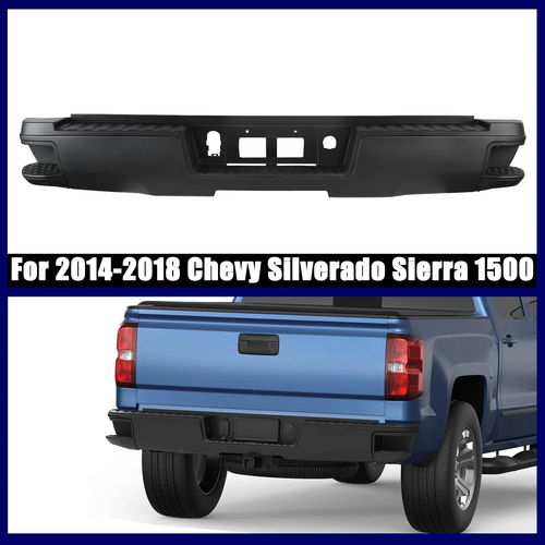 DURAFORCE Black Rear Step Bumper for 2014-2018 for Chevy Silverado for Sierra 1500