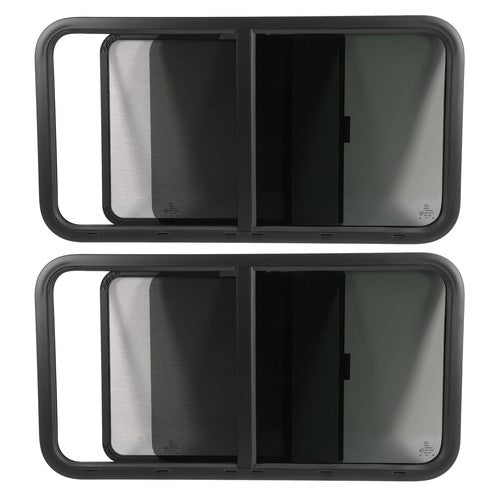 DURAFORCE 2PCS 42" W x 22" H RV Window Horizontal Slider For Camper Cargo Trailer W/Trim