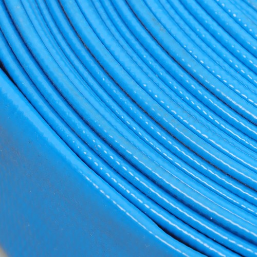 DURAFORCE Blue 1-1/4" x 50FT PVC Irrigation Discharge Hose W/Aluminum Connectors for Pools