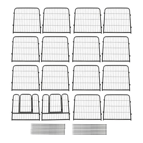 DURAFORCE 16 Panels 24x24 inch Dog Playpen Crate Fence Pet PlayPen Exercise Cage