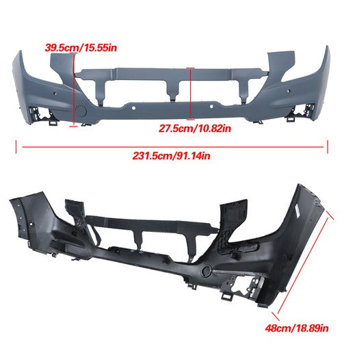 DURAFORCE Plastic Front Upper Bumper 6 Radar Holes 84931967 Fit For 2022-2024 GMC Terrain