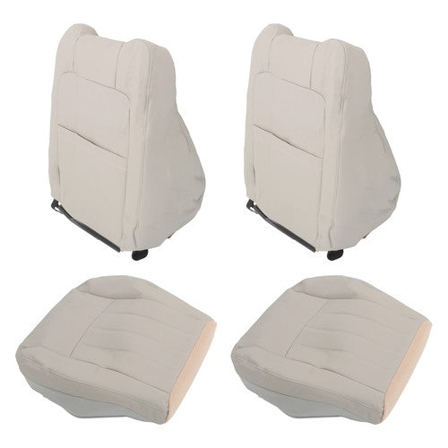 DURAFORCE For Chrysler 300C 2005-2010 4PCS Both Side Bottom&Top Seat Cover Lt Gray Leather