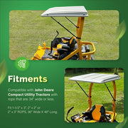 DURAFORCE Tractor Canopy For John Deere Tractors with ROPS Sun Shade Canopy with Bracket