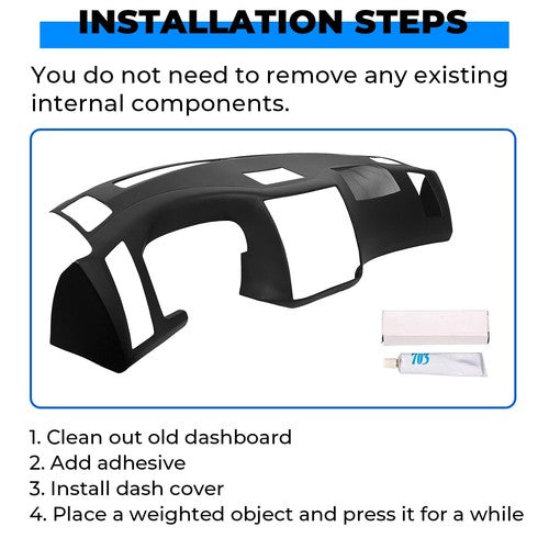 Black Painted Dash Cover Dash Cap with Glue for 2006-2008 Infiniti FX35