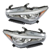 DURAFORCE Pair Projector For Infiniti Q50 2014-2017 Passenger+Driver Side Clear Headlights