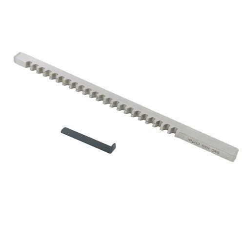 DURAFORCE 3/8" C 3/8" x 11-3/4" HSS Standard Keyway Broach With Shim LOC: 25/46"-2-1/2" US