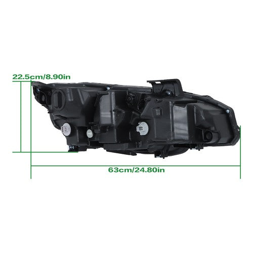 DURAFORCE LED Headlight Headlamp Clear Housing For Honda Civic 2016-2019 Driver/Left Side