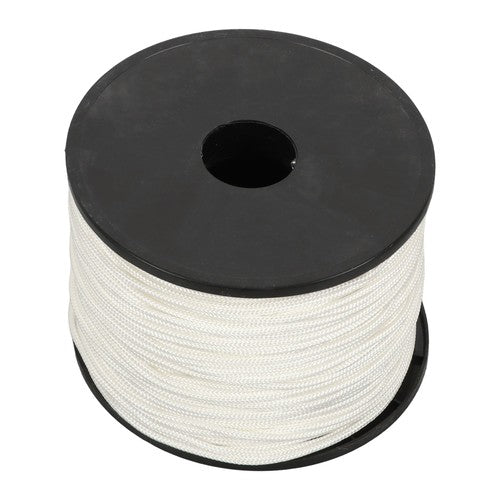 DURAFORCE 1/8 inch White Dacron Polyester Rope - 500 Foot Spool | Solid Braid