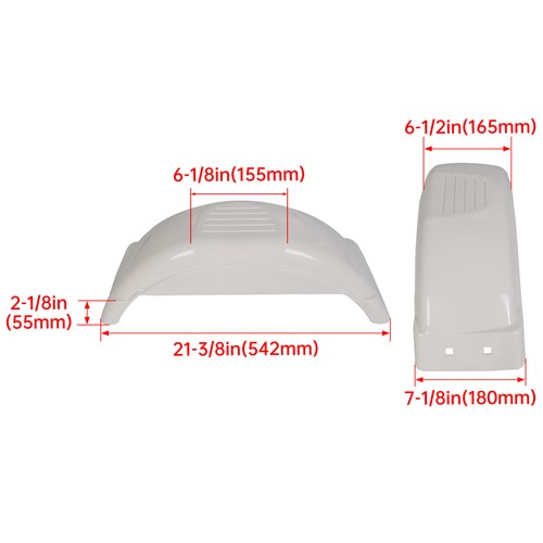 Set of 2 PWC Jet Single Axle Trailer Fenders with Step for 8-12 Inch Tire