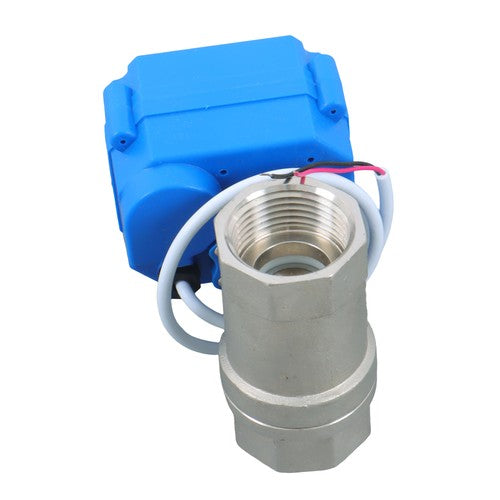 DURAFORCE Solid Motorized Ball Valve 3/4in Full Port SS 9-24V AC/DC NC Auto Return
