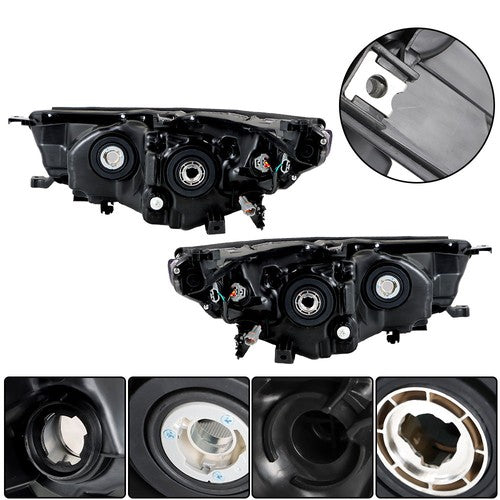 DURAFORCE Front Headlights Headlamps For Toyota Highlander 2014-2016 Left+Right Side Clear