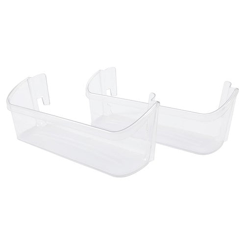 #240323002 Bottom Door Shelf Lower Bin Polycarbonate For Frigidaire 2Pcs