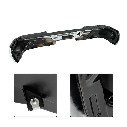 DURAFORCE Steel Chrome Rear Bumper With Sensor Holes For Silverado/Sierra 1500 2019-2023