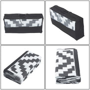 DURAFORCE 8x10ft Outdoor Plastic Straw Rug For Camping Outdoor Carpet Black & White