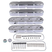 DURAFORCE 2Pcs Aluminum finned Valve Covers w/ Coil Mounts 241-181 For Chevy LS - Polished