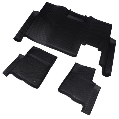 DURAFORCE TPE Floor Mats Liners for Ford F150 Crew Cab 2010-2014 with 1st Row Bucket Seat