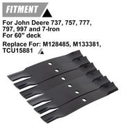 DURAFORCE 12 Mower Blades Fit John Deere #TCU15881 737 757 777 797 60" Decks #M131958
