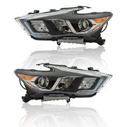 DURAFORCE For Maxima S|SL|SV 2016-2017 18 Headlights Clear Lens LH+RH Pair Housing Chrome