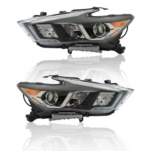 DURAFORCE For Maxima S|SL|SV 2016-2017 18 Headlights Clear Lens LH+RH Pair Housing Chrome