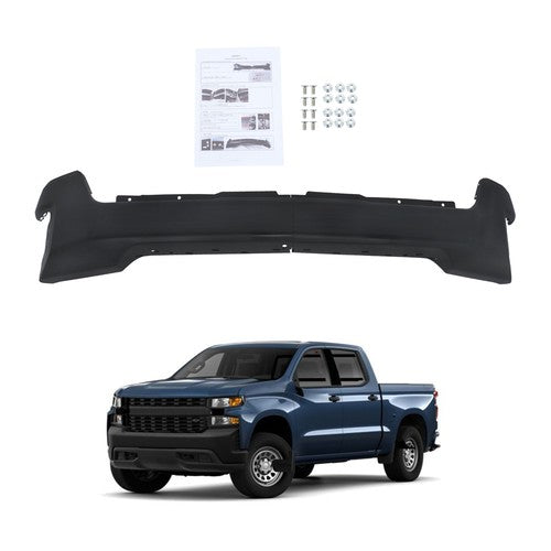 DURAFORCE Split Black Front Bumper W/o Sensor Holes For Chevrolet Silverado 1500 2019-2022