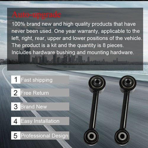 DURAFORCE 8Pcs Suspension Control Lateral Toe Arms Sway Bars Kit Fit For Jeep Dodge Series