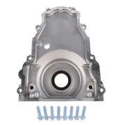 DURAFORCE Timing Cover with 10AN Twin Turbo Oil Drain Fittings for LS Gen IV GM LS 6.2L