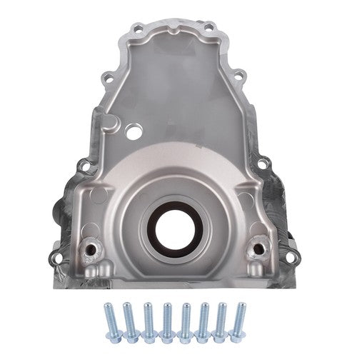 DURAFORCE Timing Cover with 10AN Twin Turbo Oil Drain Fittings for LS Gen IV GM LS 6.2L