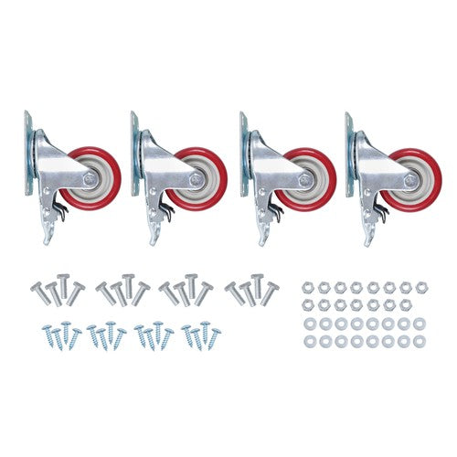 DURAFORCE 3 Inch Industrial Heavy Duty Swivel Caster Wheels with Brake Set of 4 Safety