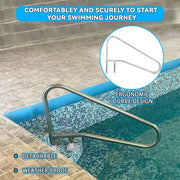 DURAFORCE Swimming Pool Handrail Cross Braced Deck Mounted Step Stair Rail Stainless steel