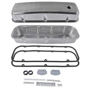 DURAFORCE 3-11/16" Tall Finned Aluminum Valve Covers Fits Chevy Big Block 396 402 427 454