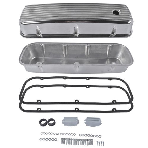 DURAFORCE 3-11/16" Tall Finned Aluminum Valve Covers Fits Chevy Big Block 396 402 427 454