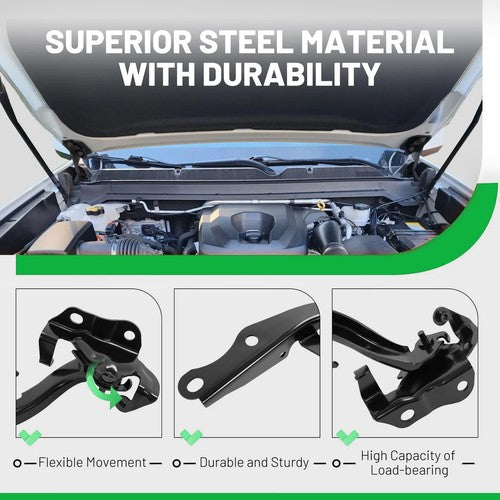 DURAFORCE Hood Hinge Kit Fits 2010-2024 Toyota 4Runner 2pcs Driver & Passenger Side