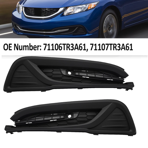 DURAFORCE HO1039113 HO1038113 Fog Light Cover Pair for 2013-2015 for Honda Civic