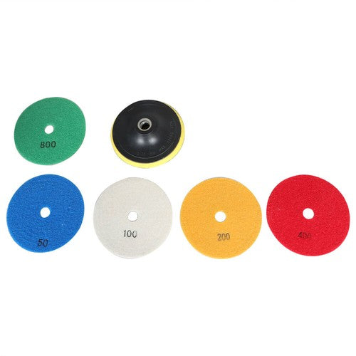 DURAFORCE 5 Inch Diamond Concrete Polishing Pads Wet Dry Set for Quartz Marble Stone NEW