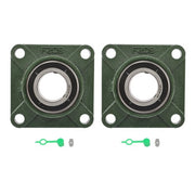 DURAFORCE 2 × UCP209-28 Pillow Block Flange Bearing 1-3/4" Bore 4 Bolt Solid Base