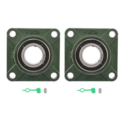 DURAFORCE 2 × UCP209-28 Pillow Block Flange Bearing 1-3/4" Bore 4 Bolt Solid Base