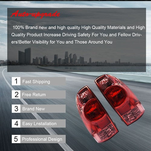 DURAFORCE 2pcs New Left+Right Red Rear Tail Brake Light Lamp Fit For Toyota Tacoma 08-15