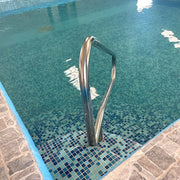 DURAFORCE Cross Braced Deck In-Ground Swimming Pool Stainless Steel Ladder Step Handrail