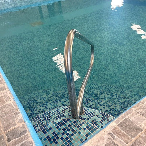 DURAFORCE Cross Braced Deck In-Ground Swimming Pool Stainless Steel Ladder Step Handrail