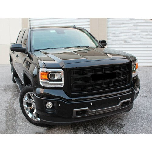 DURAFORCE Front Bumper Grille Gloss Black For GMC Sierra 1500 2014 2015 SLT Style 23254463
