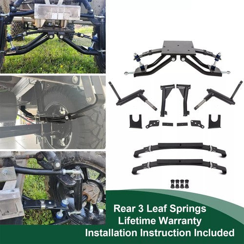 DURAFORCE 6" Double A-Arm Lift Kit Rear Leaf Springs for Club Car DS Golf Cart 1982-2003