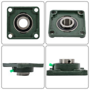 DURAFORCE 2 × UCF207-20 1-1/4" Bore Pillow Block Flange Bearing 4 Bolt Solid Base