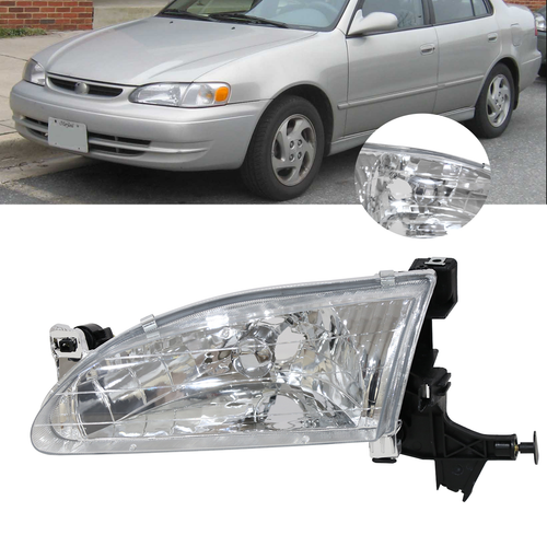 DURAFORCE Chrome Headlights Driver Side LH for 1998-2000 for Toyota Corolla 1.8L