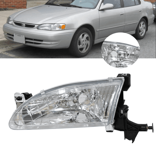 DURAFORCE Chrome Headlights Driver Side LH for 1998-2000 for Toyota Corolla 1.8L