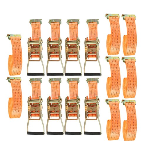 DURAFORCE 8 Set E-Track Ratchet Straps 2" x15' 4400LB Tie Down USA