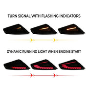 DURAFORCE Rear LED Dynamic Tail Lights Clear Lens Red Bar for 2022-2025 for Subaru WRX