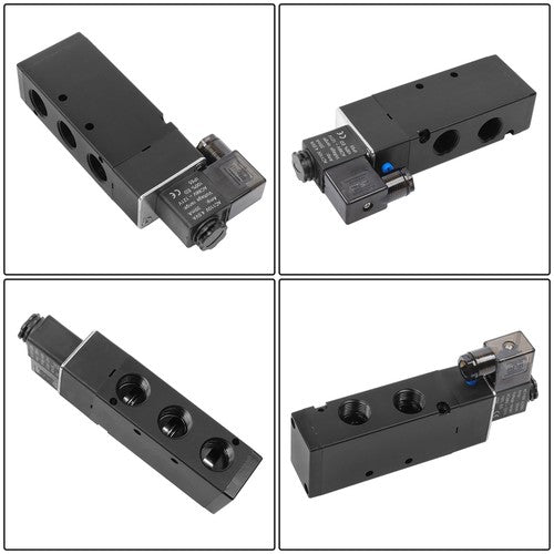 DURAFORCE 1/2" Inch 5 Way Pneumatic Directional Control Electric Solenoid Valve 110V AC
