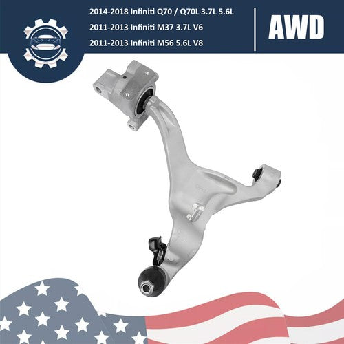 DURAFORCE Front Left Side Lower Control Arm for Infiniti Q70 Q70L M37 M56 3.7L V6 5.6L V8